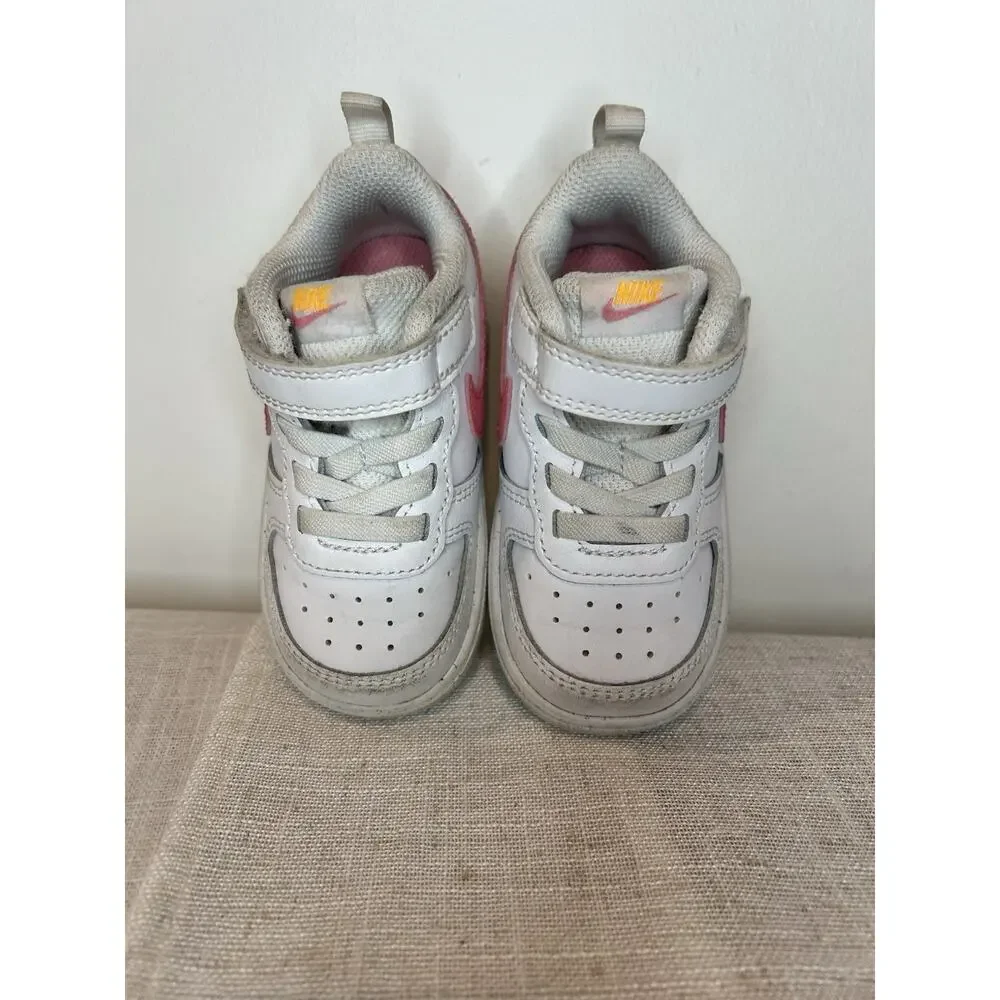 NIke Shoes Girls 6C Court Borough Low 2 Baby Toddler White Pink